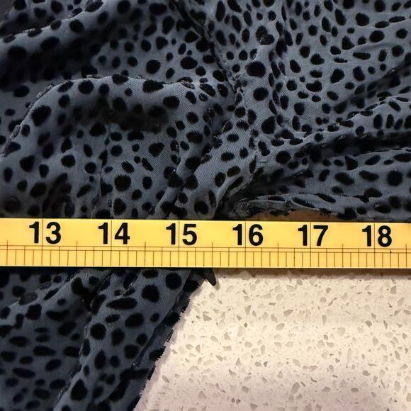 Intermix Silk Blend Velvet Wrap Dress Navy Blue Asymmetrical Whimsigoth 2 Luxe - Picture 7 of 8